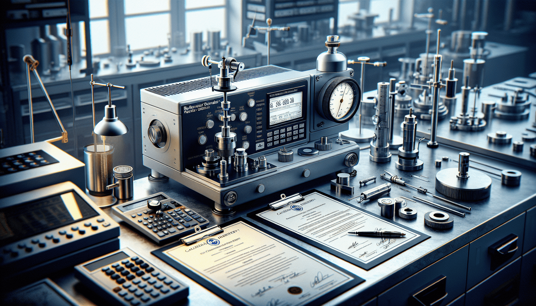 Kalibreringslaboratorium med partikelräknare kopplad till referensstandard - precision