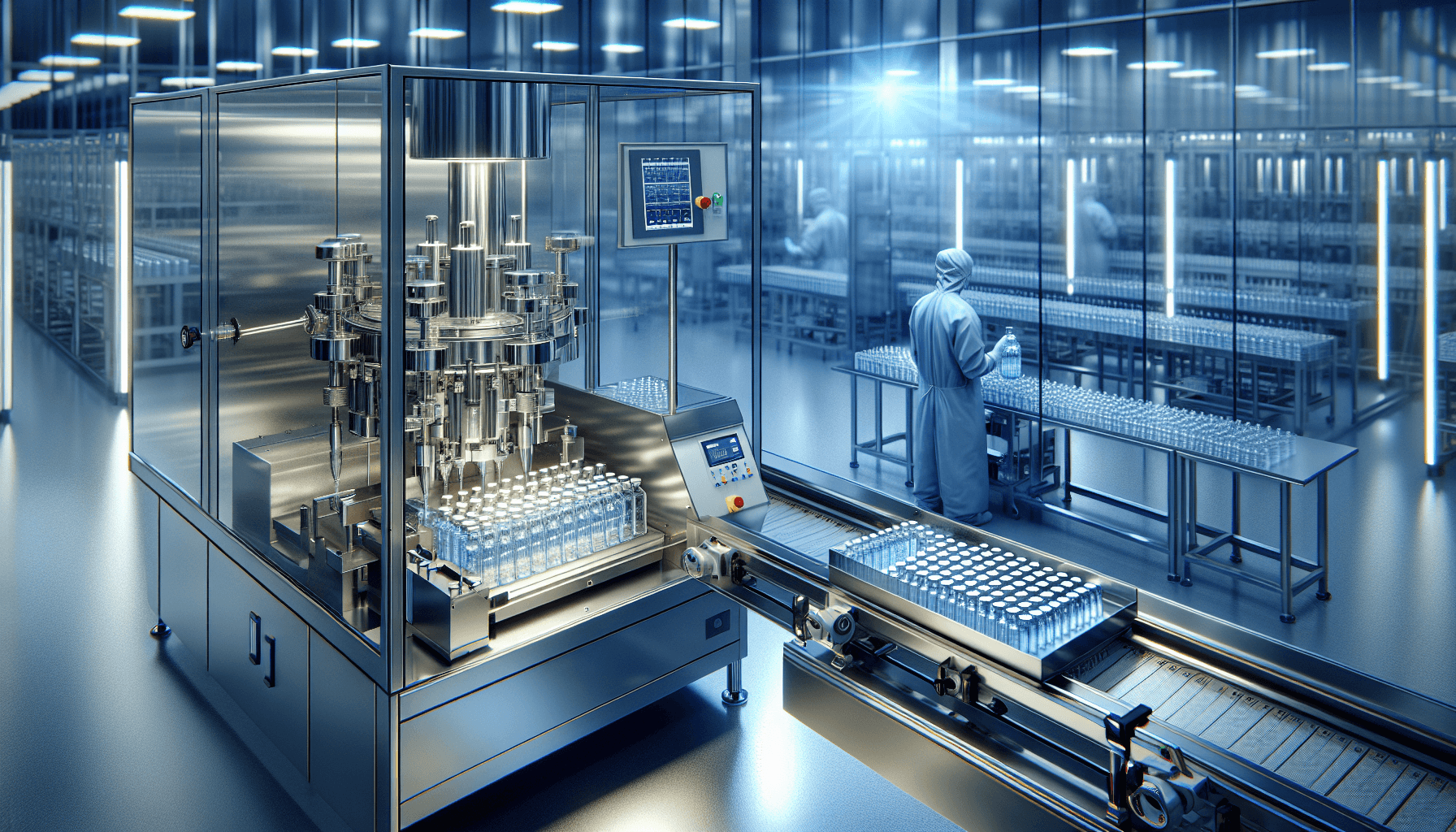 Renrum med laminärt luftflöde och partikelövervakning för GMP-produktion